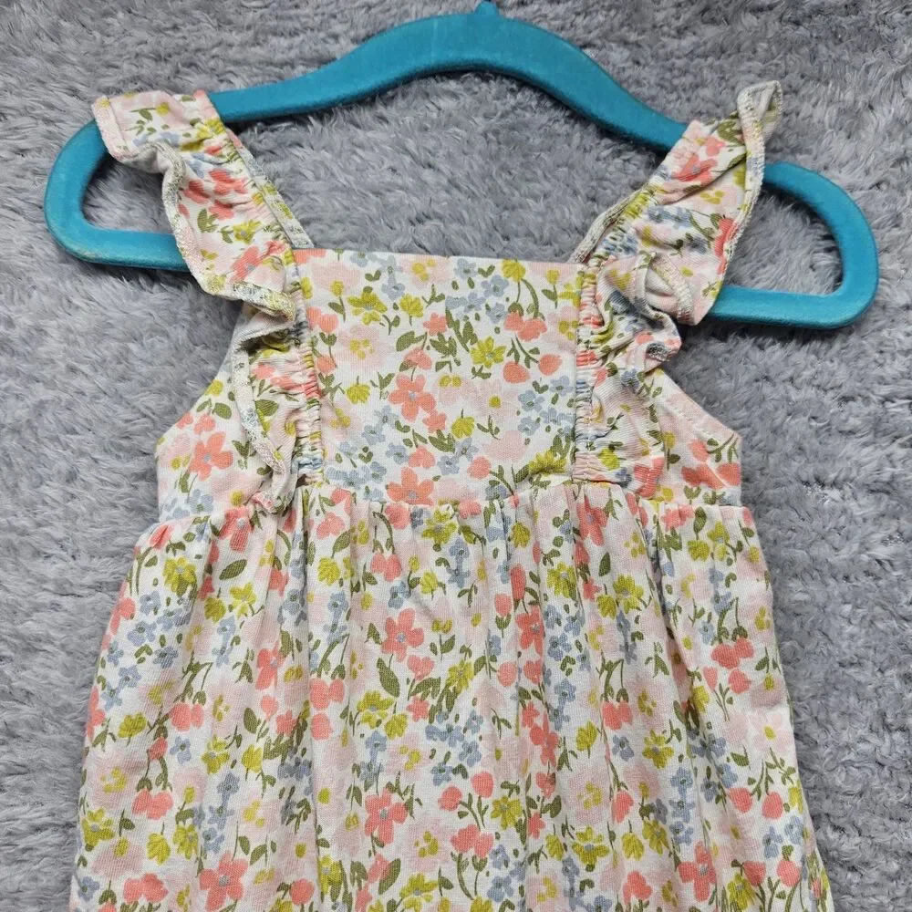 Carter's Baby Girl Floral Rompers Size 6 Months Spring Summer Ruffle Sleeveless